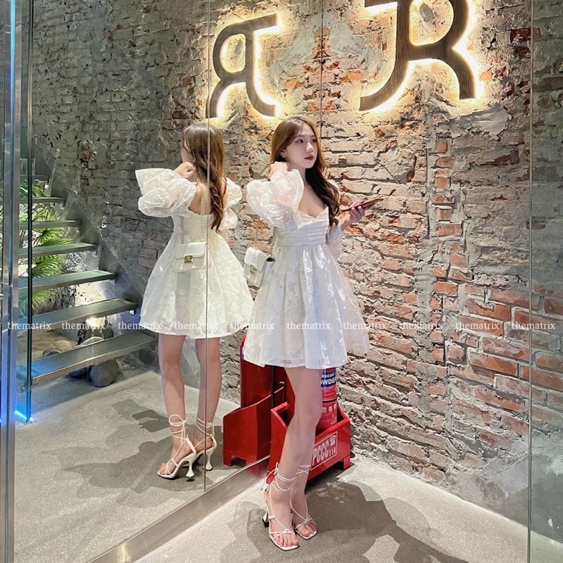 Áo voan babydoll tay bồng