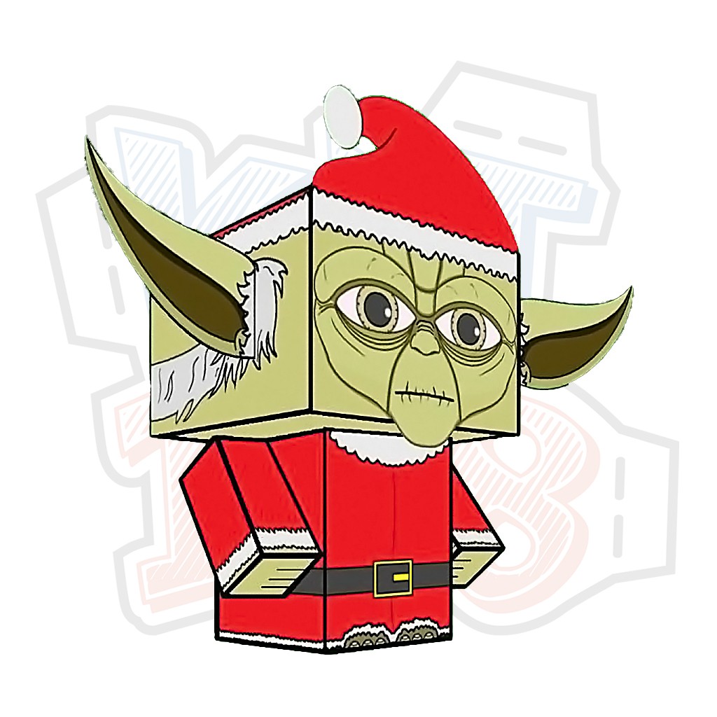 Mô hình giấy Giáng Sinh Christmas Noel Santa Yoda Cubee - Starwars