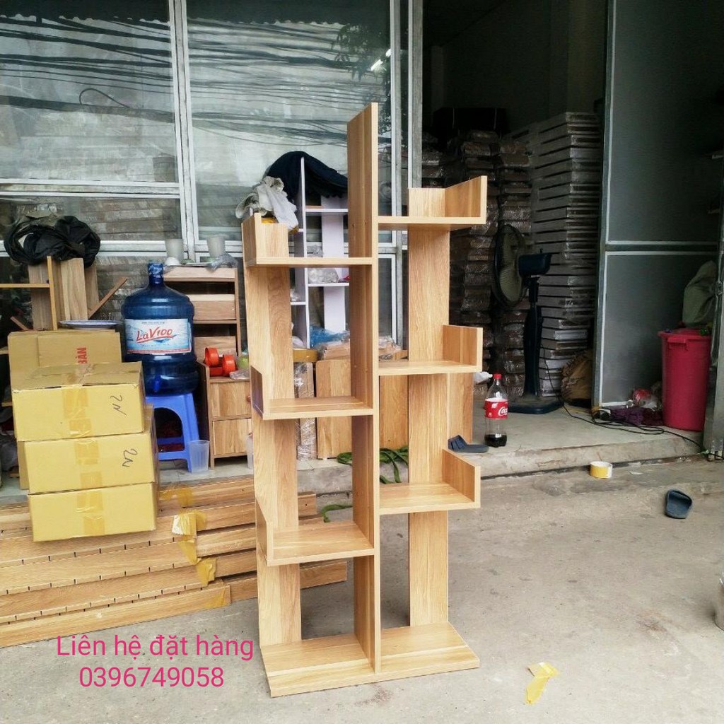 Kệ sách gỗ xương rồng gỗ MDF cao cấp, chống mối mọt l Kệ gỗ xương rồng đựng sách 8 ngăn, Sâu 20cm, Cao 120cm, Rộng 50cm