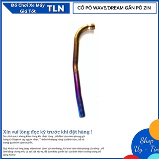 Cổ pô xe honda dream/ wave gắn pô zin inox xi titan cao cấp