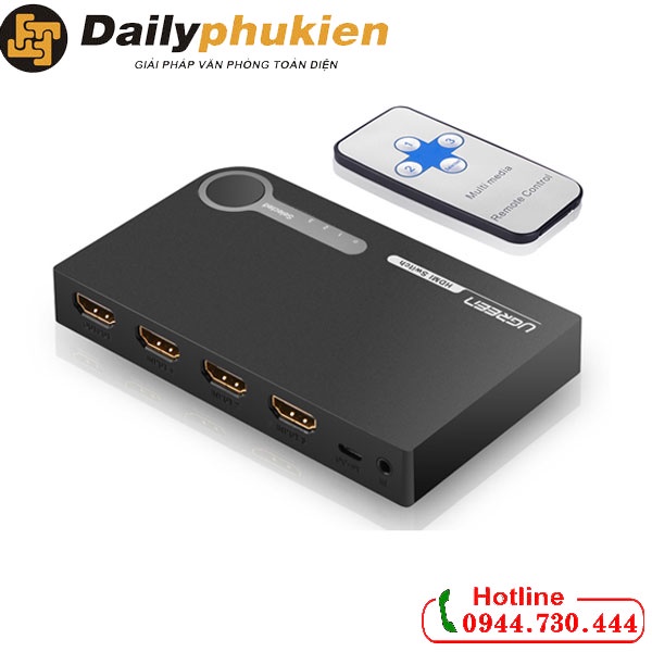 Bộ chia HDMI 3 vào 1 ra có điều khiển UGREEN 40234 dailyphukien