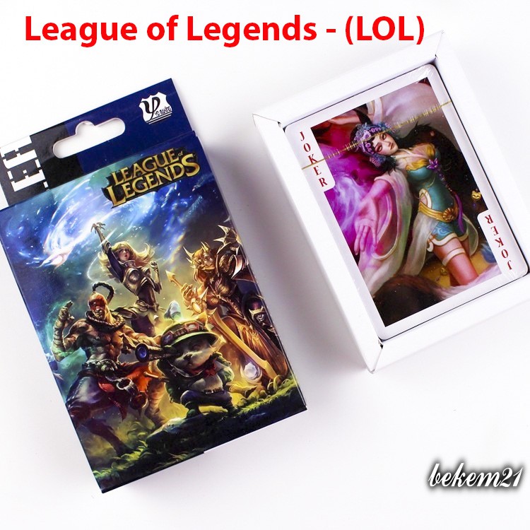 Bộ bài Tây League of Legends LOL liên minh huyền thoại , bộ Tú 54 lá in hình anime manga dễ thương siêu độ