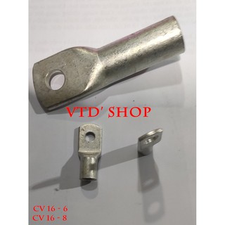 Đầu cos trần đúc đồng mạ kẽm lỗ khuyên cho dây 16 lỗ 6~8 (VC16-6, VC16-8)