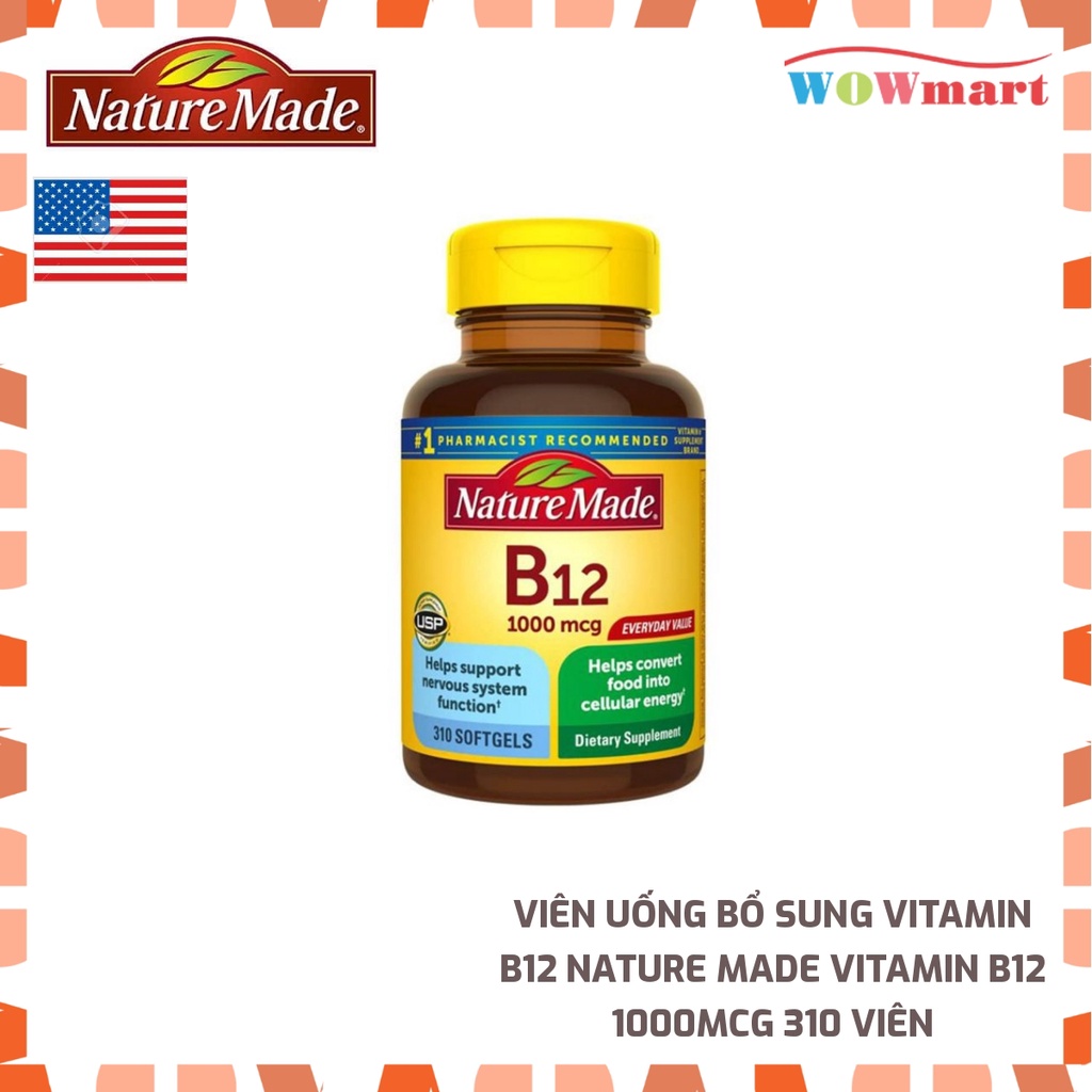 Viên Uống Bổ Sung Vitamin B12 Nature Made Vitamin B12 1000mcg 310 Viên