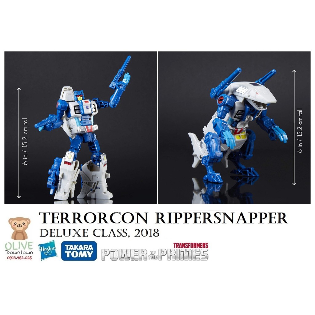RIPPERSNAPPER ✅ Robot Cá mập lắp ráp cao 15cm - Transformers dòng POWER OF THE PRIMES