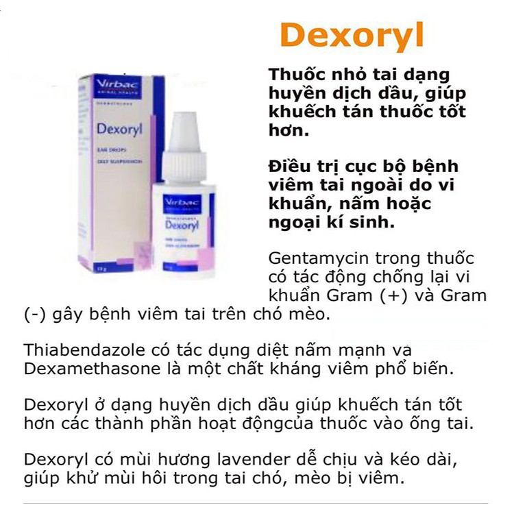 Thuốc trị viêm tai chó mèo Dexoryl Virbac