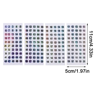 Bộ 1 Đến 200 Sticker Số 8mm Dán Trang Trí