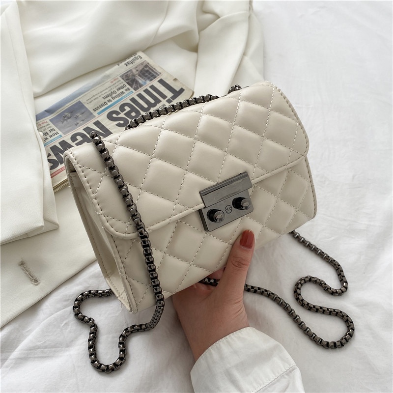 Túi đeo vai IELGY hình vuông nhỏ phối dây xích thời trang sành điệu cho nữ