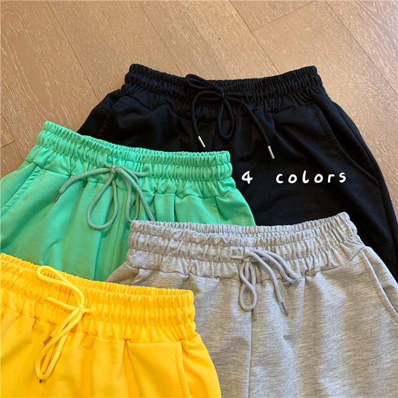 Quần dài SUXI dây rút ống rộng màu trơn phong cách Hàn Quốc cá tính cho nữ