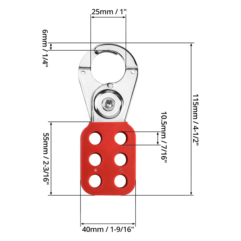 Set 6 Khóa Cửa Bằng Thép Không Gỉ Tamper 1 Inch Màu Đỏ Kèm Prom Mở Rộng