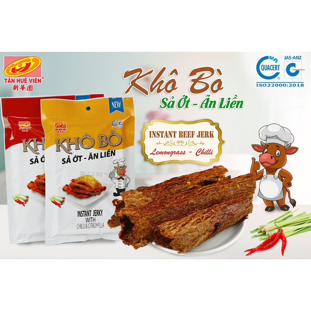 Khô bò sả ớt 100g Tân Huê Viên (hộp)