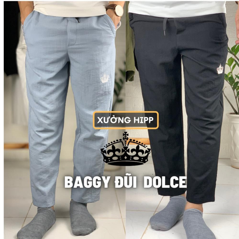 Quần Đũi Dài Nam Ống Suông Xuất Mỹ Logo Dolce Thêu Độc Đáo, Chuẩn Form Tôn Dáng Cực Đẹp XƯỞNG HIPP VNXK QDĐL  ྇