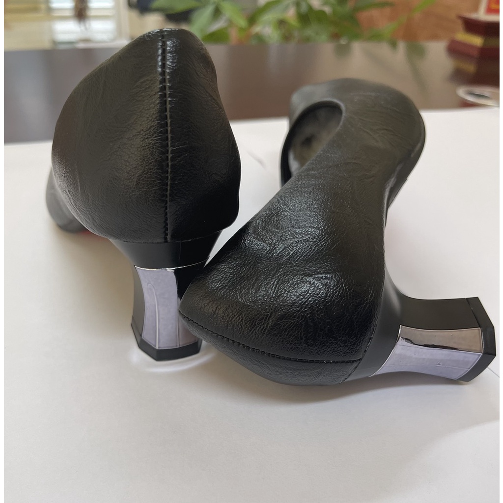Giày Cao Gót Nữ Sang Trọng, Da Mềm, Đế 5cm