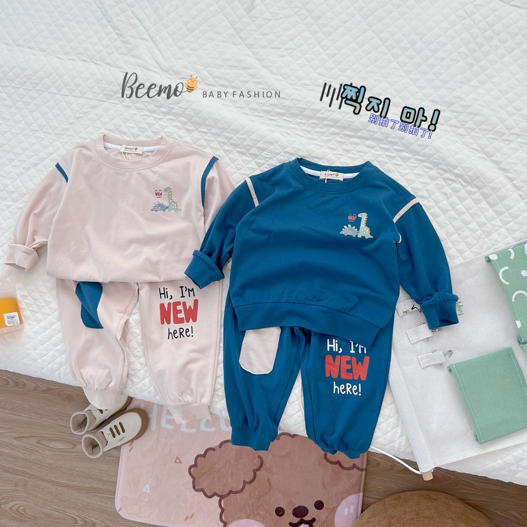 Bộ quần áo bé trai Beemo đồ bộ dài tay cho bé trai thu đông thun cotton thời trang - STB