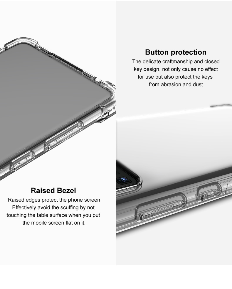 Imak Xiaomi Redmi K40 Gaming Shockproof Clear Soft TPU Case Transparent Silicone Back Cover Screen Film