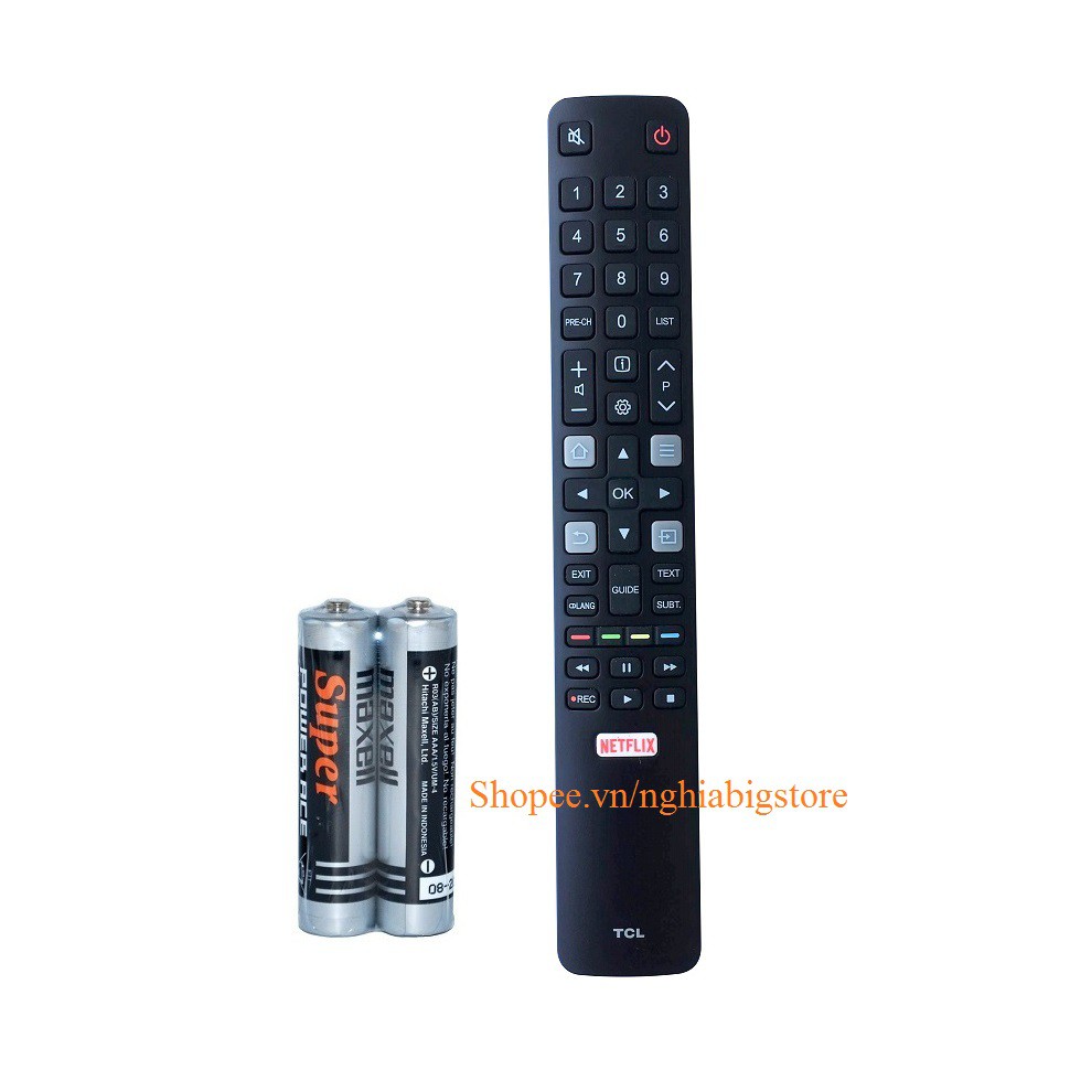 Remote Điều Khiển Smart TV, TV Thông Minh TCL Netflix Grade A+ (Kèm Pin AAA Maxell)