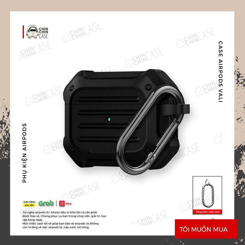 Vỏ Airpod 1/2/Pro Vali Vân Carbon Cao Cấp Chống Va Đập Chống Bám Bụi Siêu Bền Đẹp - Chinchin Case