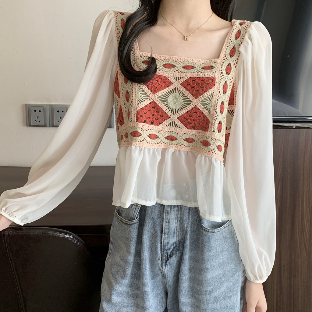 ÁO SƠ MI THỔ CẨM THỜI TRANG NỮ