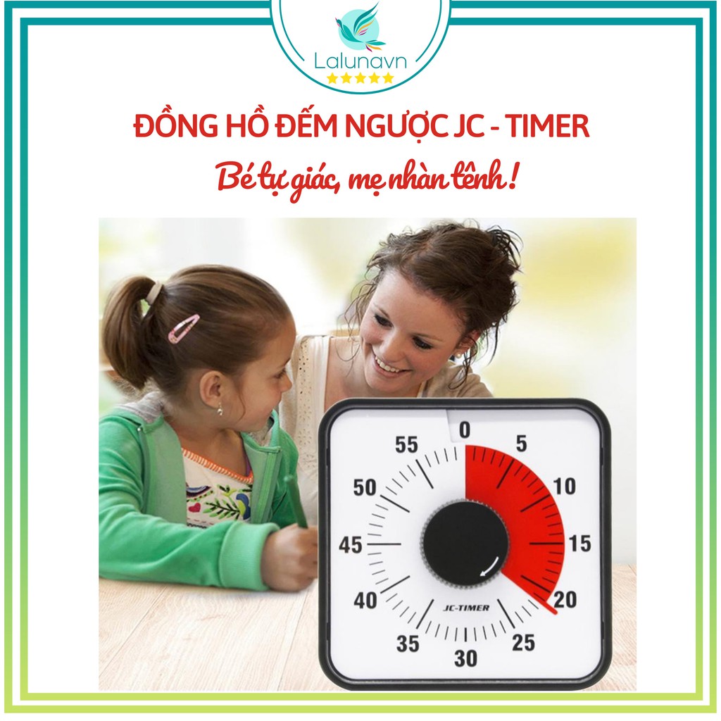 Đồng hồ đếm ngược cho bé JC-Timer CHÍNH HÃNG , đồng hồ hẹn giờ cho bé lalunavn - B45