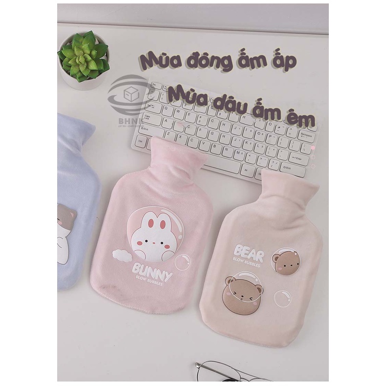 Túi chườm nóng lạnh đa năng giúp giảm đau bụng kinh họa tiết dễ thương 1000ml