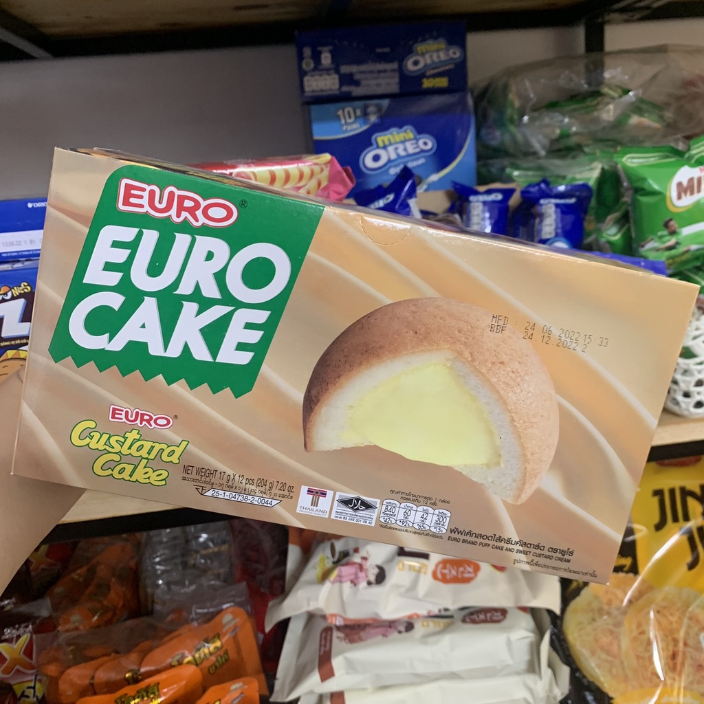 Bánh trứng Thái Lan Euro Cake các vị hộp 204g