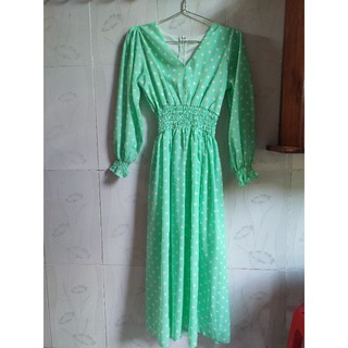 Váy maxi bi xanh ngọc