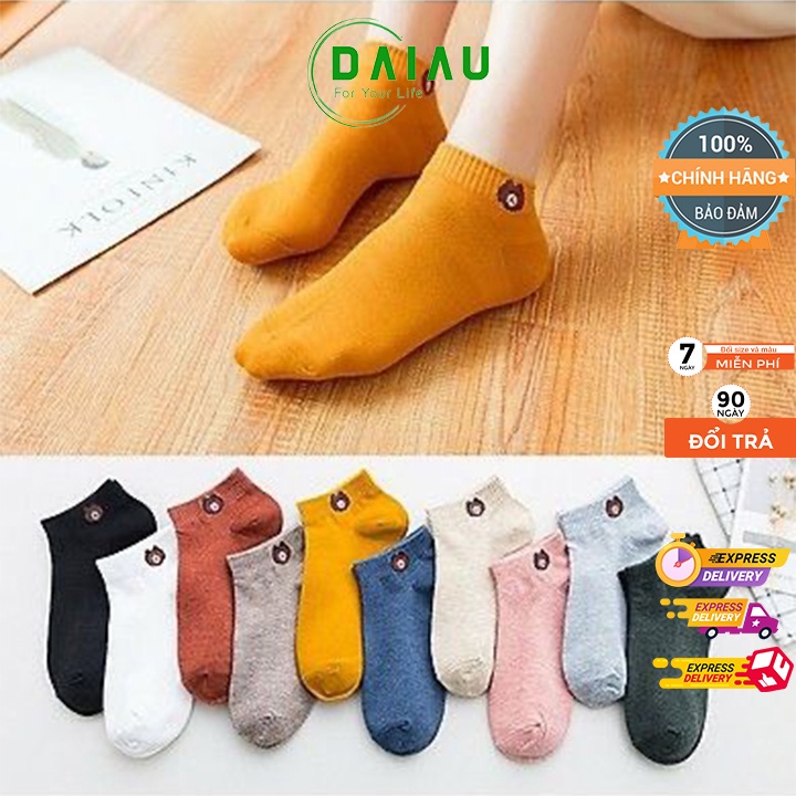 Tất Gấu Nữ  Cổ Ngắn Chất Cotton Thoáng Mát Phong Cách Hàn Quốc Đẹp 10 Màu COMBO 5 Đôi TG10 | BigBuy360 - bigbuy360.vn