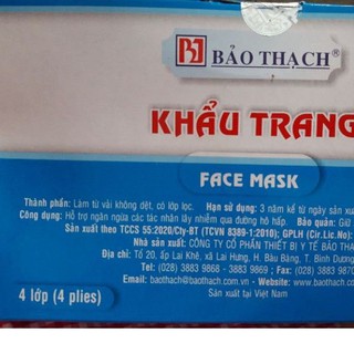 Khẩu trang Bảo Thạch 4 lớp ( hộp 50 cái )