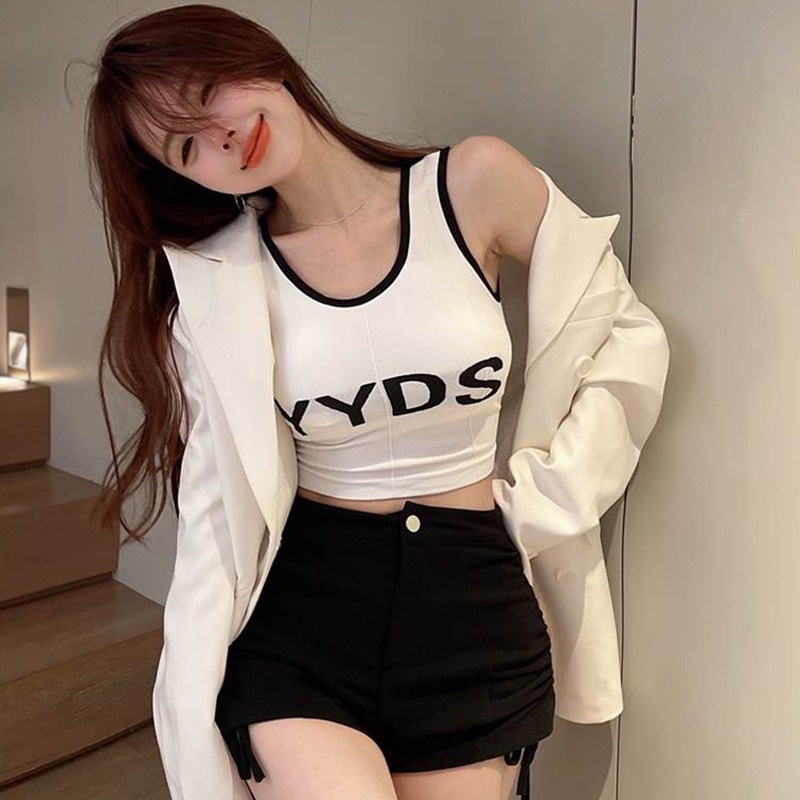 Áo Tank Top Thể Thao In Chữ Phong Cách Hàn Quốc Quyến Rũ Cho Nữ