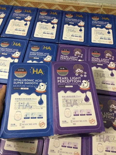 (Có sẵn )1 Hộp mặt nạ HA 20 miếng xanh và tím | BigBuy360 - bigbuy360.vn
