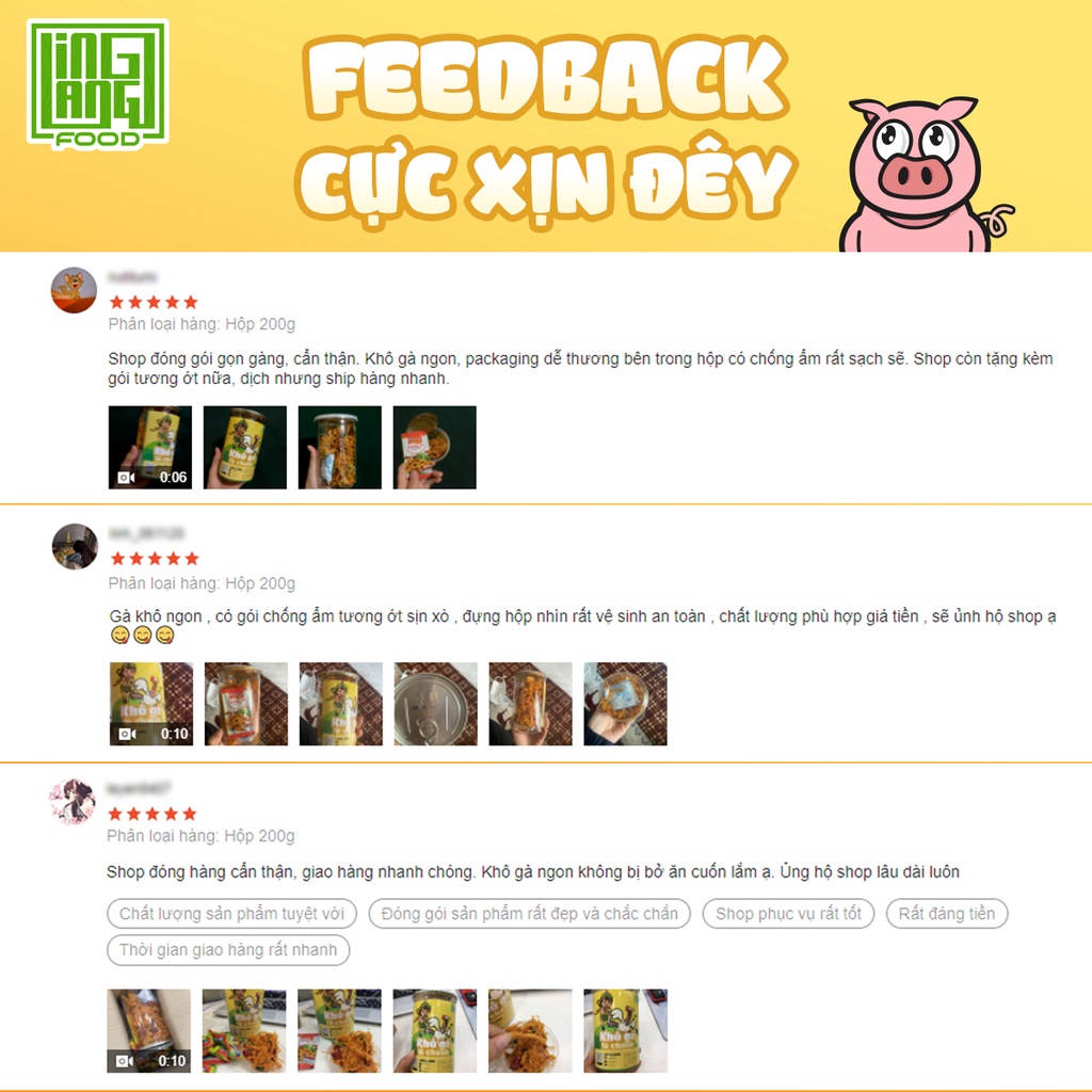 Khô gà lá chanh 200g Ling Lang Food, gà khô xé lá chanh thơm ngon chuẩn vị | BigBuy360 - bigbuy360.vn