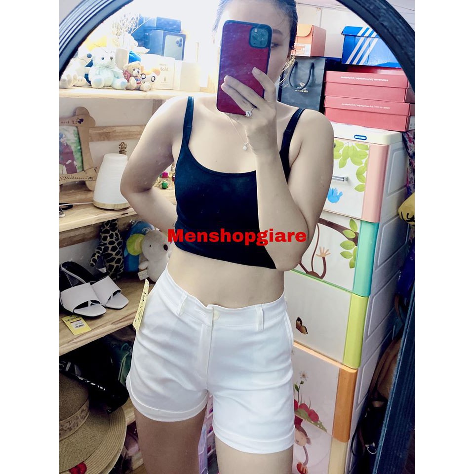 short kaki lưng cao nữ có size đại