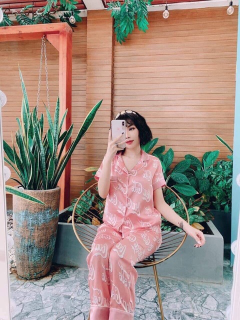 đồ bộ pijama lụa satin dưới 60kg tay ngắn quần dài mẩu hot