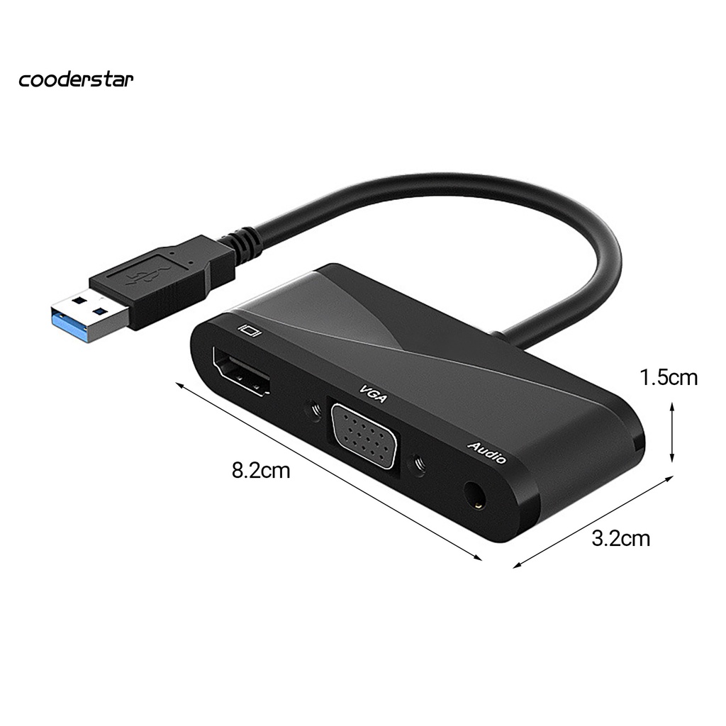 Đầu chuyển đổi video từ usb 3.0 sang HDMI VGA 1080P cao cấp chuyên dụng cho DVD