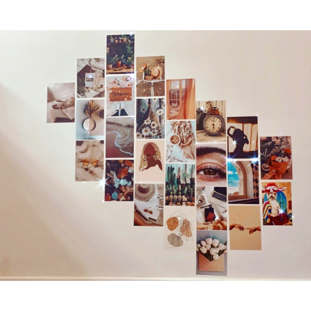 Postcard vintage cute sticker dán tường decor decal theme Autumn mùa thu mẫu 4 1304