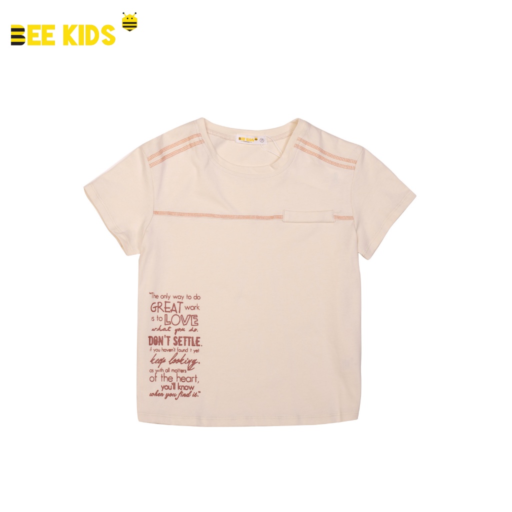 Áo Thun Bé Trai (7 -12 Tuổi) Bee Kids Chất Cotton Nhẹ Mát, Thiết Kế Đường Chỉ Dải Vai Và Thân Áo Độc Đáo - 8AT01668CT