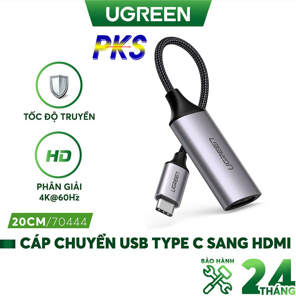 Cáp chuyển USB Type C sang HDMI 2.0 chuẩn 4K 60Hz chính hãng Ugreen 70444