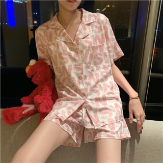 Order-Bộ ngủ nữ chữ cái hồng siêu dễ thương có ảnh thật