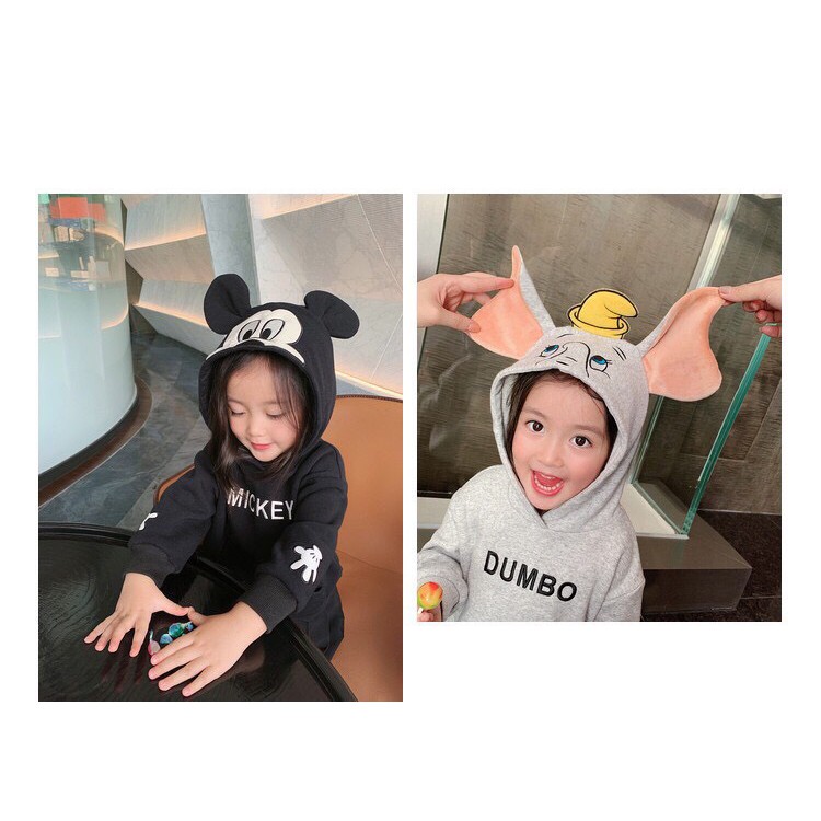 Áo nỉ hoodie mũ tai thú cho bé 8-18kg QATE525, quần áo trẻ em