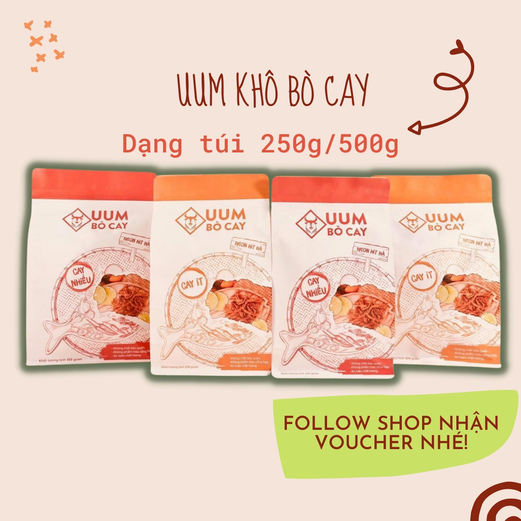 Túi thịt khô bò UUM dạng sợi cao cấp 250g/500g - Chứng nhận an toàn thực phẩm, đồ ăn vặt chất lượng | BigBuy360 - bigbuy360.vn