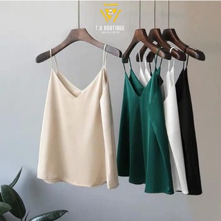 Áo Hai Dây Nữ, Áo 2 Dây Lụa Satin Siêu Dẹp ( C01 )