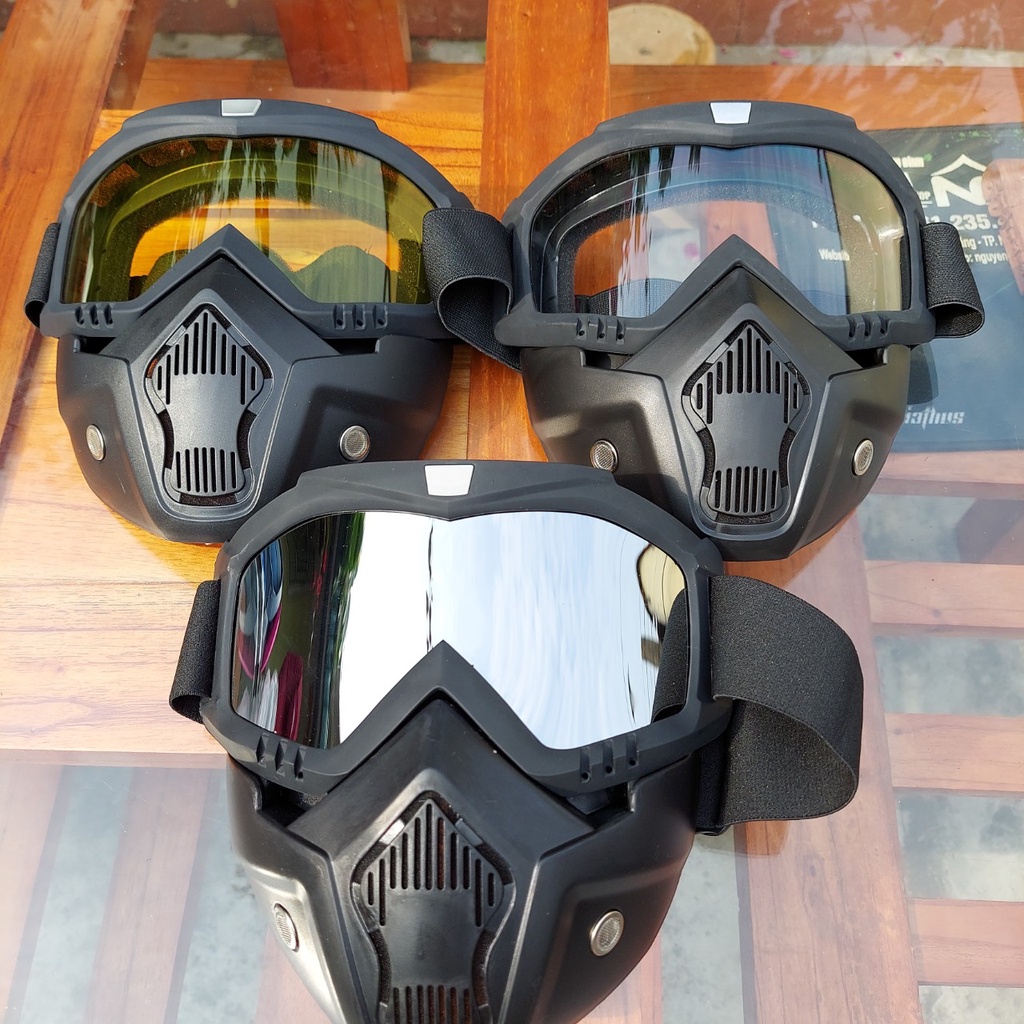 Kính Bảo Hộ Cao Cấp, Mặt Nạ Kính Dùng Cho Mũ 3/4 Cực Chất, Chống Bụi, Mặt Nạ Bảo Hộ, Chống Hơi Nước Hơi Sương