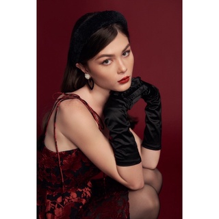 đầm 2 dây hoa đỏ Mebein