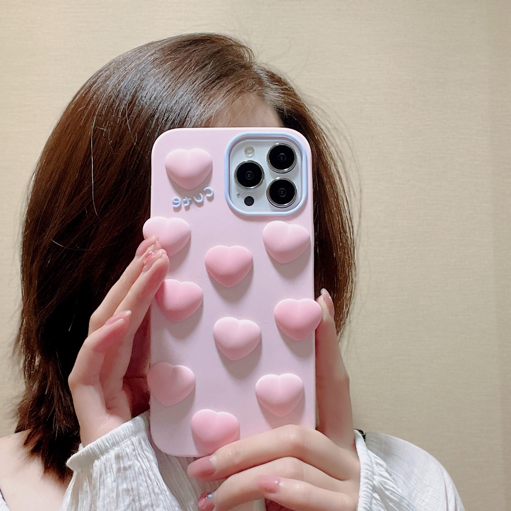 Ốp Điện Thoại tpu silicone Mềm Họa Tiết Trái Tim 3d Cho Iphone 12 pro max 11 pro max xs max xr x 13promax