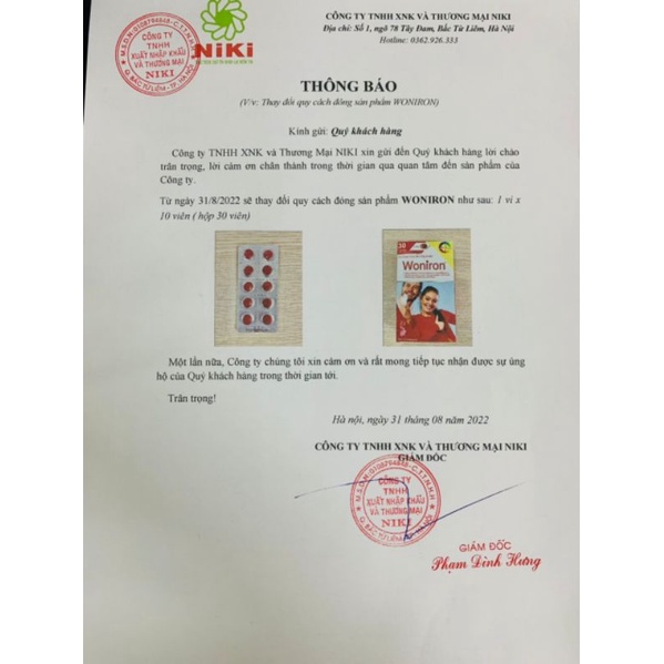 Bổ sung sắt hữu cơ WONIRON ⚡ Hàng Đức nhập khẩu ⚡ Không gây nóng trong, táo bón