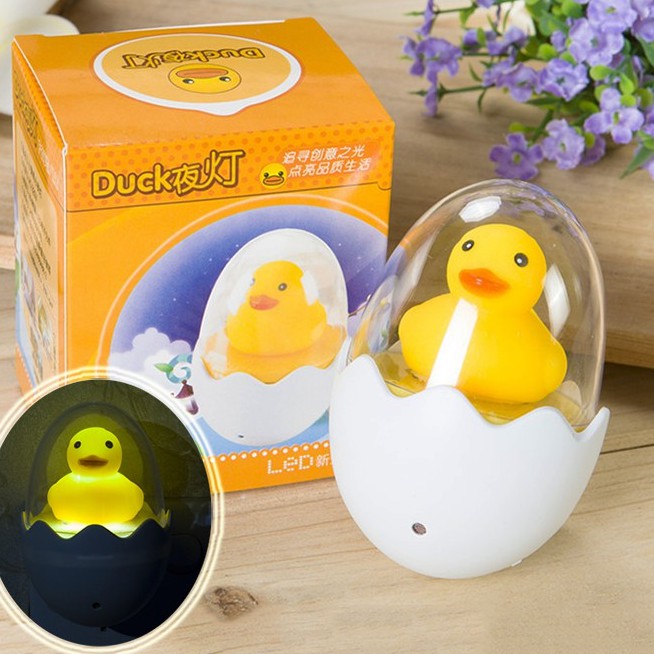 Đèn Ngủ Cảm Ứng Ánh Sáng Hình Con Vịt Vỏ Trứng trong suốt