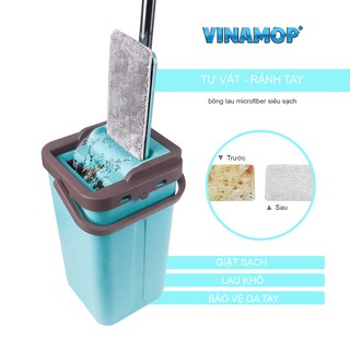 CÂY LAU NHÀ PHẲNG CÓ XÔ CHỨA 2 NGĂN VINAMOP VNM-19 - [ HÀNG CHÍNH HÃNG VINAMOP]