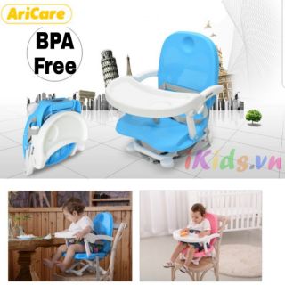 Ghế ăn dặm Aricare điều chỉnh 4 độ cao, tiện mang đi du lịch