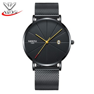 Đồng hồ Nam NIBOSI 2321 dây mành màu đen cực chất