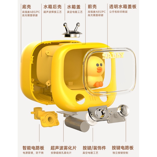 Youpin LINE FRIENDS Máy Phun Sương Tạo Độ Ẩm Không Khí Để Bàn Hình Gấu Nâu Hoạt Hình Nhỏ Dễ Thương